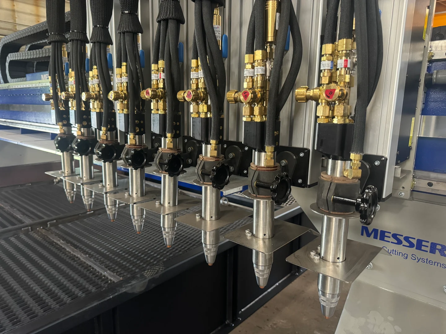 Oxy-fuel cutting torches in production at Accurate Metal Products