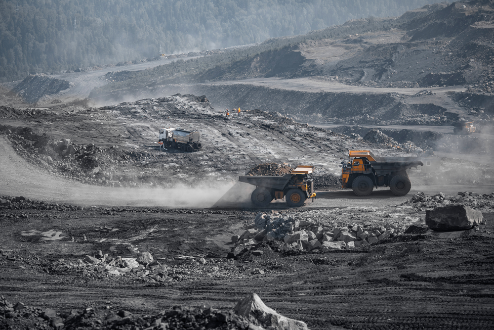 Mining equipment in operation